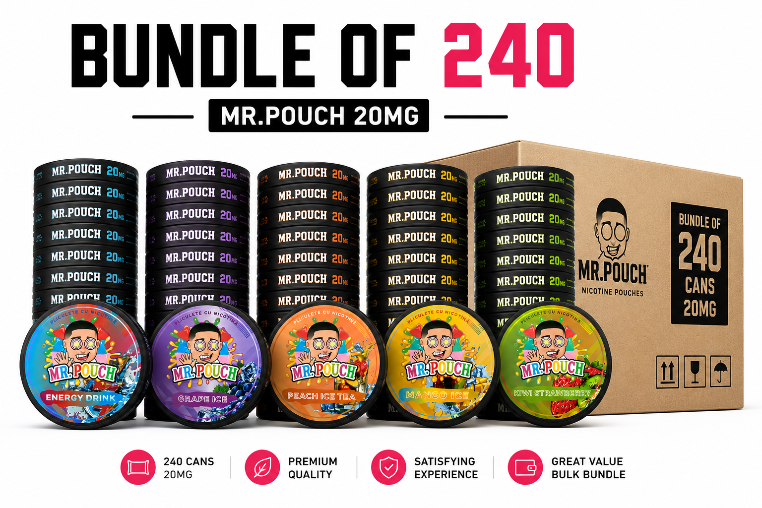 Bundle of 240: Mr Pouch 20mg